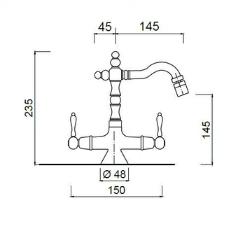 PRAGA - PRAGA CRYSTAL - F7535 - Countertop bidet tap without waste by Rubinetteria Giulini - view 3